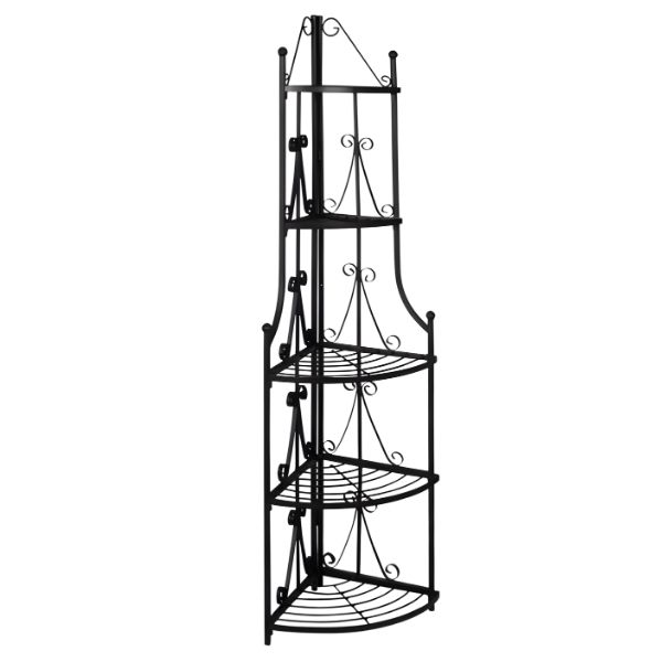 Étagère pour plantes en métal noir - 36x36x160cm – Image 3