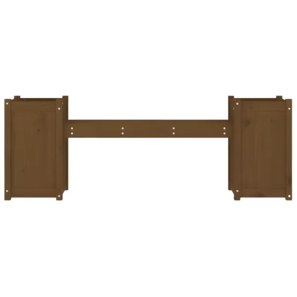 Banc de balcon avec jardinières intégrées – pin massif – 180x36x63 cm – Image 4