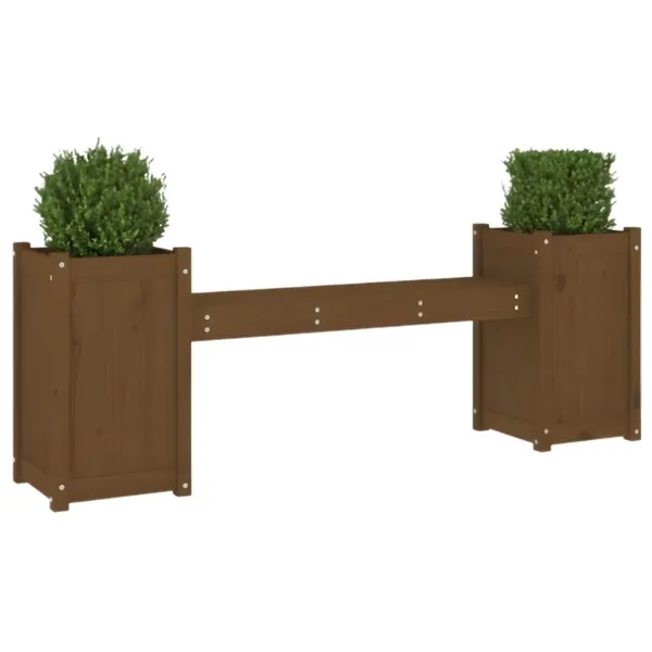 Banc de balcon avec jardinières intégrées – pin massif – 180x36x63 cm – Image 5