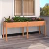 Jardinière surélevée ergonomique en bois de sapin massif marron pour balcon et terrasse 203 cm