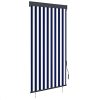 Store banne vertical extérieur rayé bleu et blanc 100x250 cm avec manivelle