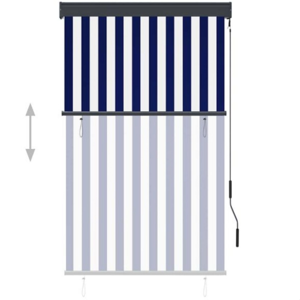 Store roulant extérieur - bleu/blanc - 100x250 cm – Image 4