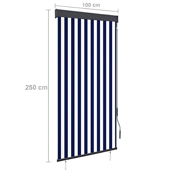 Store roulant extérieur - bleu/blanc - 100x250 cm – Image 8