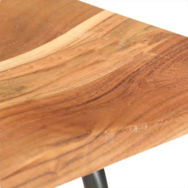 Tabouret de bar extérieur en bois d'acacia massif - Lot de 2 - 74 cm – Image 3