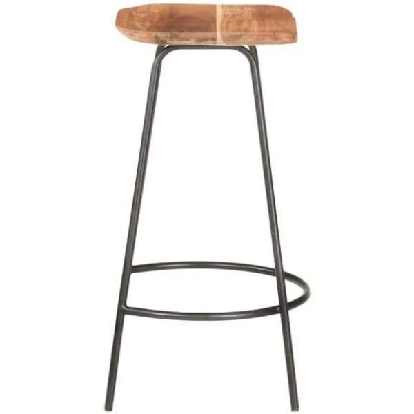 Tabouret de bar extérieur en bois d'acacia massif - Lot de 2 - 74 cm – Image 4