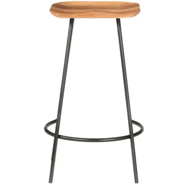 Tabouret de bar extérieur en bois d'acacia massif - Lot de 2 - 74 cm – Image 5