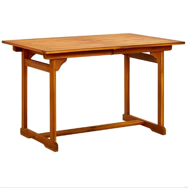 Ensemble table de balcon rectangulaire + 4 chaises avec accoudoirs en acacia massif - 120 à 170 cm – Image 4