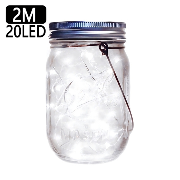 Lot de 2 couvercles solaires LED – Blanc Froid – pour bocaux – Image 9