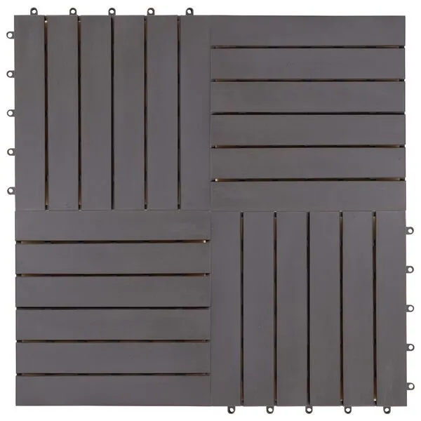 Caillebotis gris en bois d’acacia - Lot de 30 dalles – Image 7