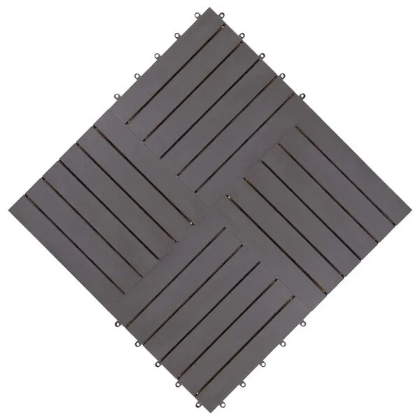 Caillebotis gris en bois d’acacia - Lot de 30 dalles – Image 8