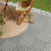 Caillebotis clipsables gris en bois d'acacia, lot de 30, pour terrasse extérieure.