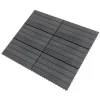 Dalle de terrasse clipsable en bois composite gris anthracite avec surface rainurée antidérapante