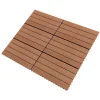 Dalle de terrasse clipsable en composite marron avec surface rainurée antidérapante