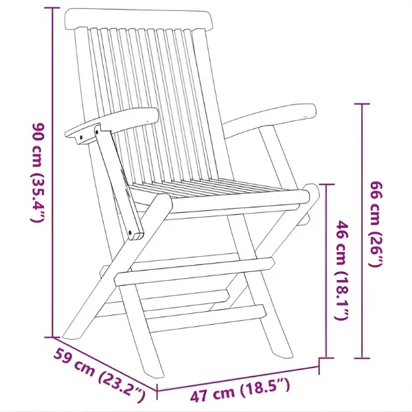 Ensemble table de balcon + 4 chaises avec accoudoirs en teck massif – Image 9