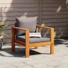 Fauteuil de balcon en bois d'acacia massif avec coussins gris anthracite