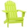 Chaise de balcon Adirondack en bois de sapin massif vert vif.
