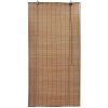 Store enrouleur extérieur en bambou marron, 150x220cm, filtre lumière et intimité.