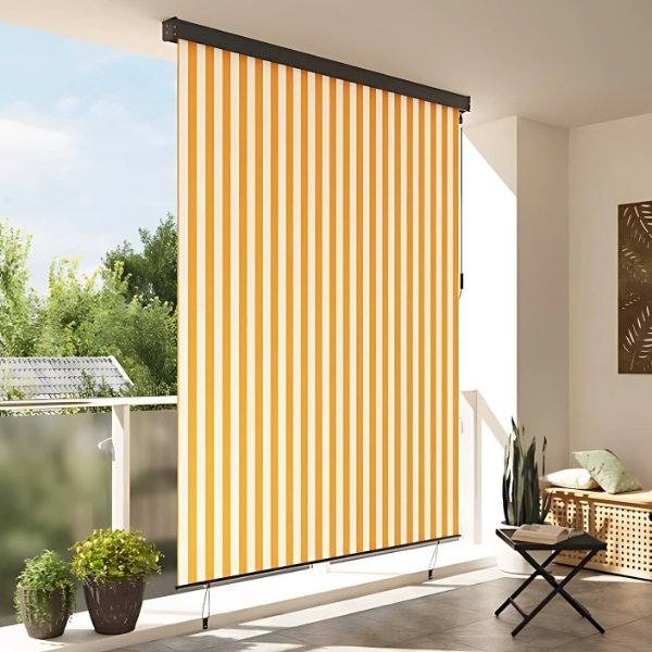 Store roulant extérieur - blanc/orange - 200x250 cm – Image 3