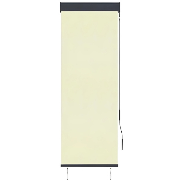 Store roulant extérieur crème, bouclier soleil et intimité pour terrasse,60x250cm.