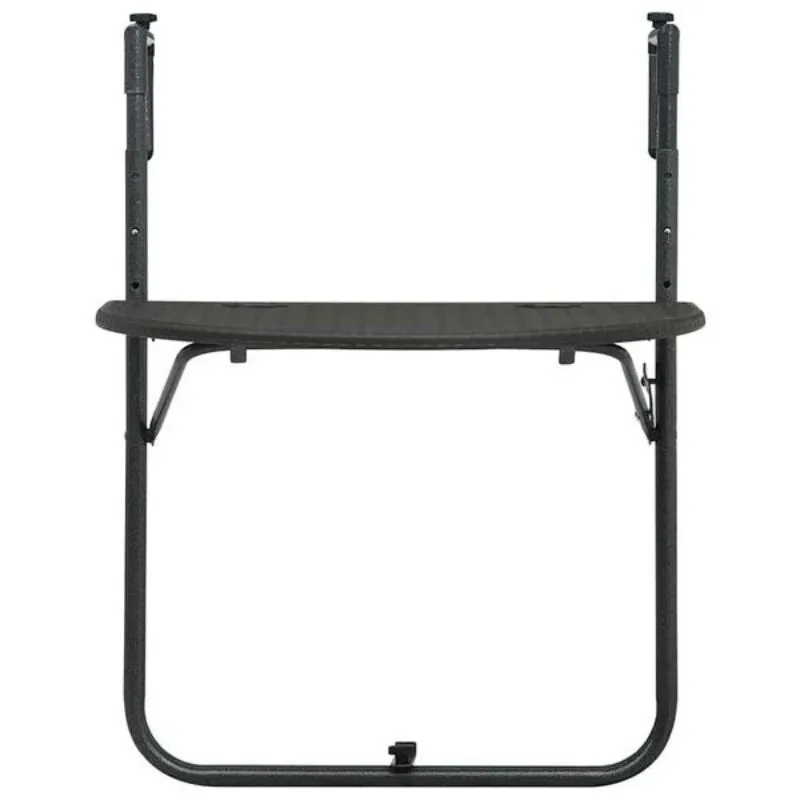Table de balcon suspendue et pliable marron – Effet rotin tressé – Image 4