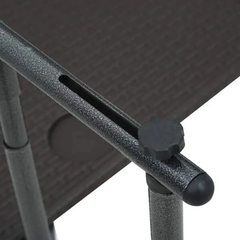 Table de balcon suspendue et pliable marron – Effet rotin tressé – Image 9