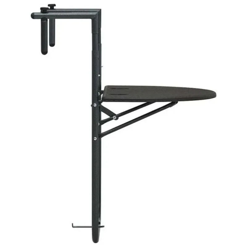 Table de balcon suspendue et pliable marron – Effet rotin tressé – Image 3