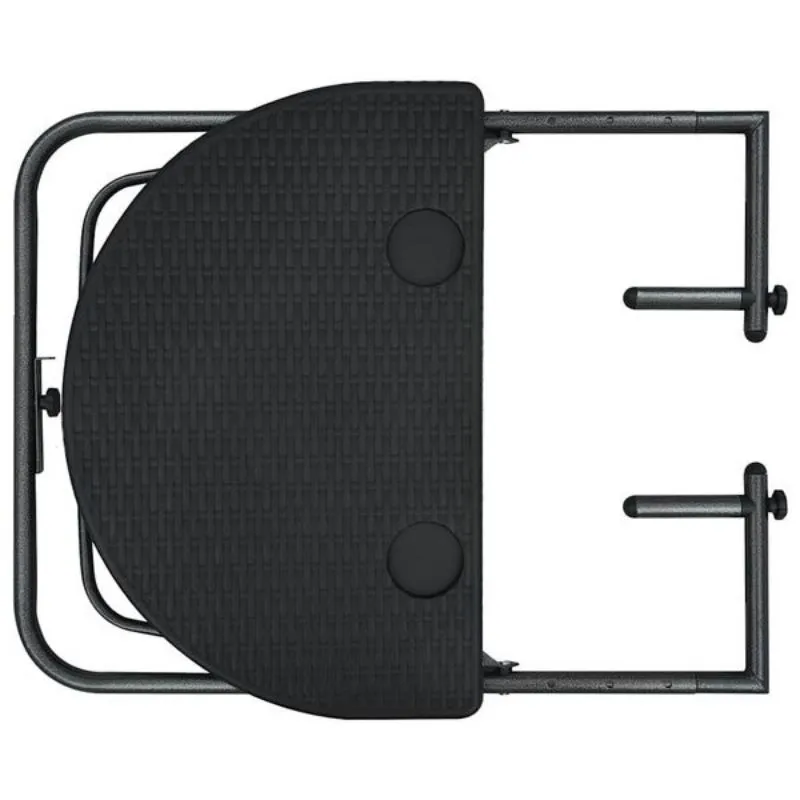 Table de balcon suspendue et pliable noire – Effet rotin tressé – Image 9