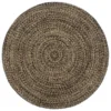 Tapis d'extérieur noir et marron en jute ⌀ 120cm.