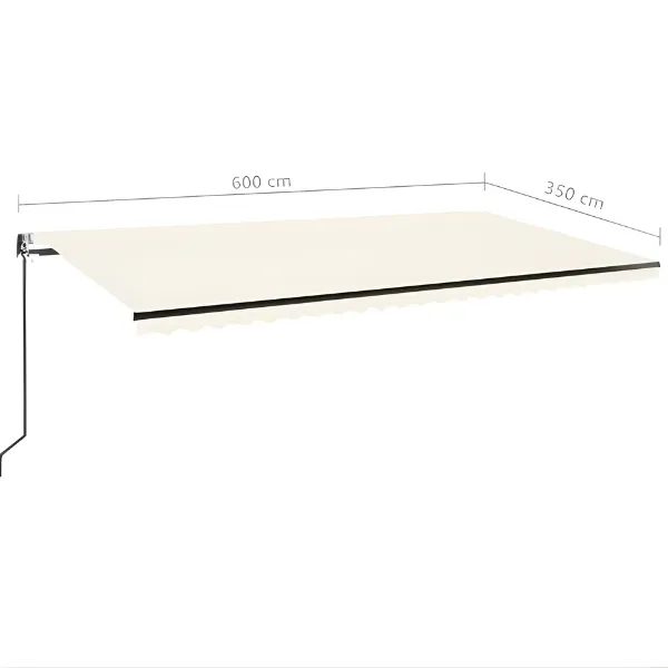 Auvent automatique rétractable crème – 600x350 cm – protection solaire – Image 8