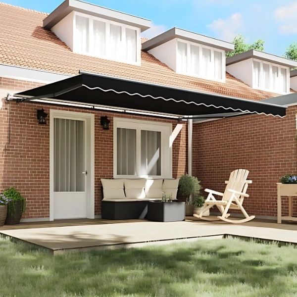 Auvent automatique rétractable noir – 450x300 cm – protection solaire – Image 10