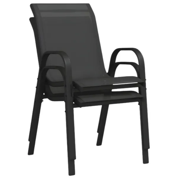 Ensemble table de bistro en verre + 2 chaises - noir – Image 7