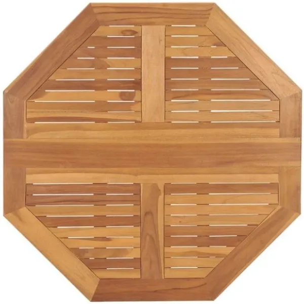 Table de balcon rabattable octogonale en bois de teck - Ø90x75 cm – Image 5