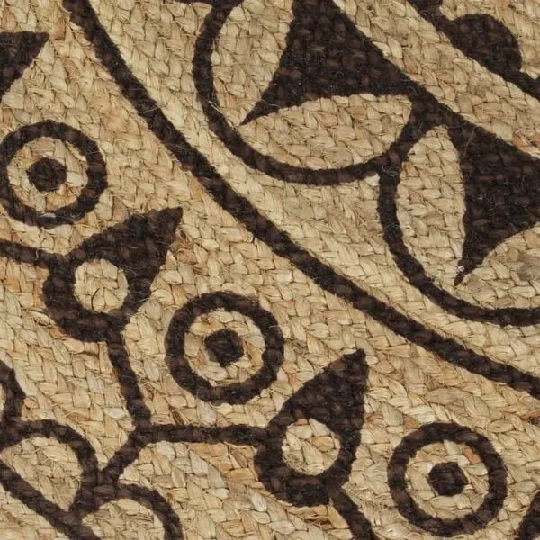 Alternative view of Tapis d’extérieur de balcon en jute marron avec mandala - ⌀120 cm