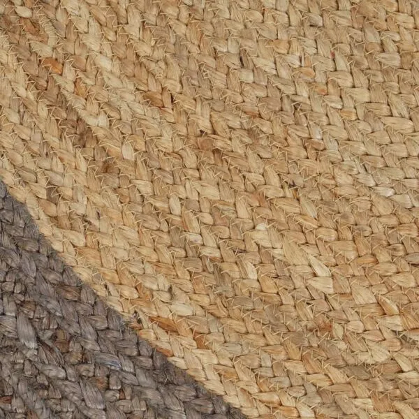 Tapis d’extérieur de balcon en jute naturel et gris - ⌀120 cm – Image 3
