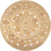Tapis rond en jute naturel, motif mandala artisanal 150 cm