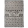 Tapis d'extérieur noir et gris rectangulaire géométrique polypropylène, 140x200cm