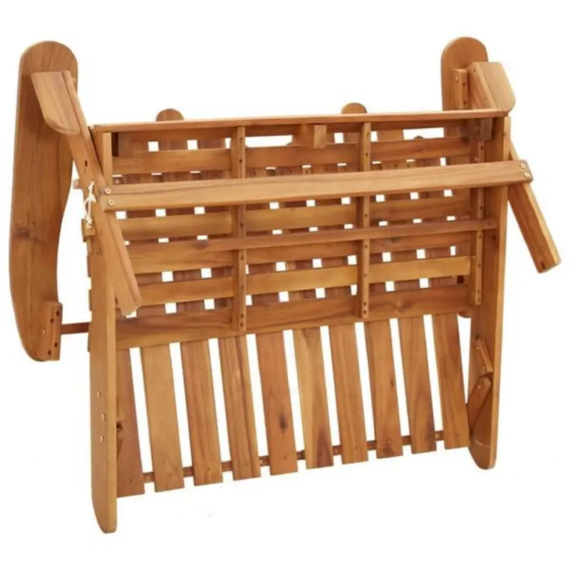 Banc de balcon Adirondack avec coussins en bois massif d'acacia -126 cm – Image 7