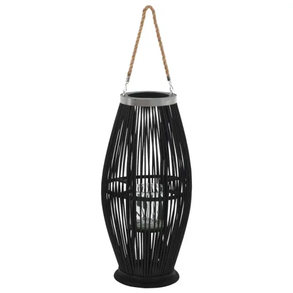 Alternative view of Lanterne en bambou noir 60 cm – décoration intérieure ou extérieure
