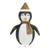 Pingouin lumineux LED 60cm avec bonnet et écharpe, décoration de Noël extérieure festive.