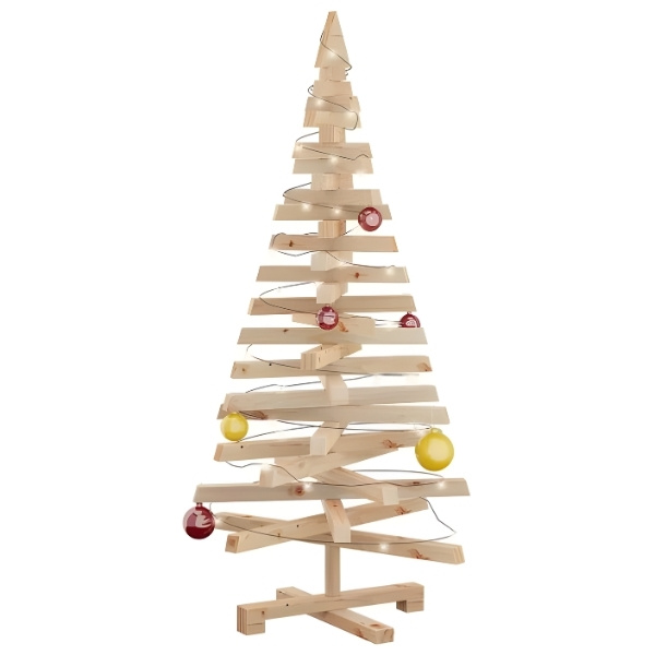 Sapin de Noël en bois naturel - 120 cm – Image 4