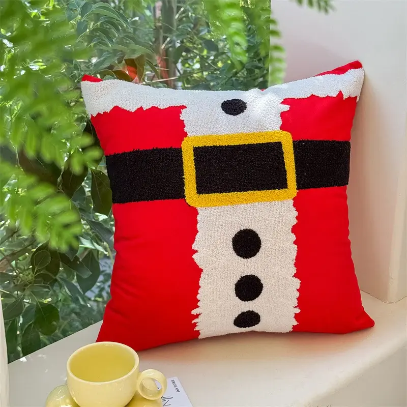 Housse de coussin de Noël décorative 45x45 cm – motifs festifs rouges – Image 4