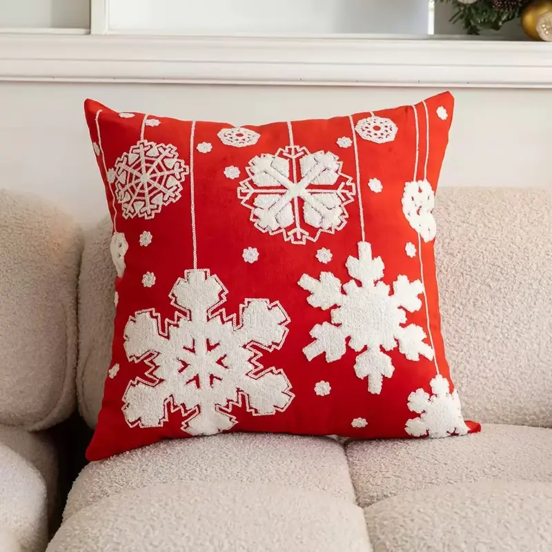 Housses coussin de Noël couleurs festives.
