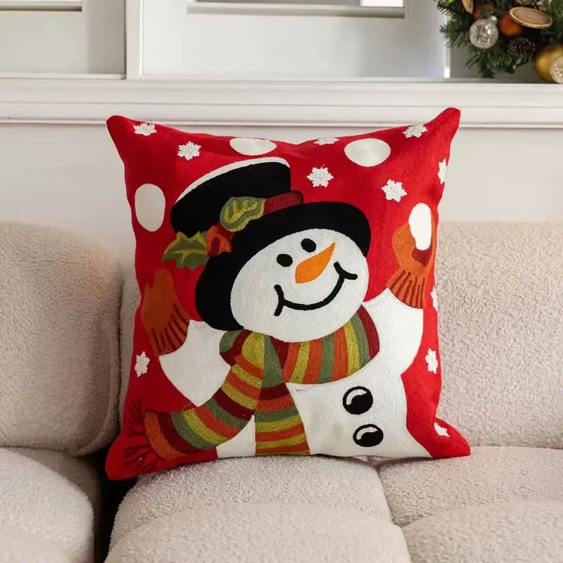 Alternative view of Housse de coussin de Noël décorative 45x45 cm – motifs festifs rouges