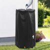 Récupérateur d'eau de pluie pliable 250L en PVC noir avec robinet pour jardin.
