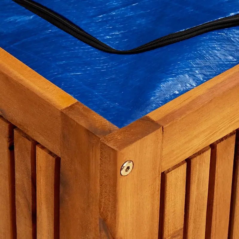 Banc de rangement de balcon étanche en bois d'acacia - 150x50x58 cm – Image 5