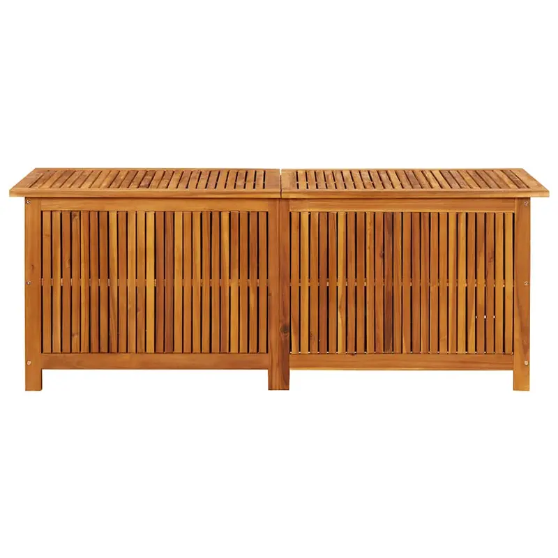 Banc de rangement de balcon étanche en bois d'acacia - 150x50x58 cm – Image 3
