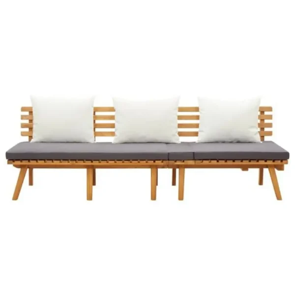 Alternative view of Banquette de balcon convertible en bois d'acacia - 200x65 cm