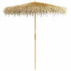 Parasol de jardin exotique en feuille de bananier tressée et poteau en bambou