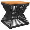 Table basse design sablier , bois acacia massif et acier noir.