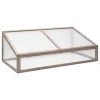 Mini Serre Balcon Bois Sapin Gris 110cm Panneaux PC